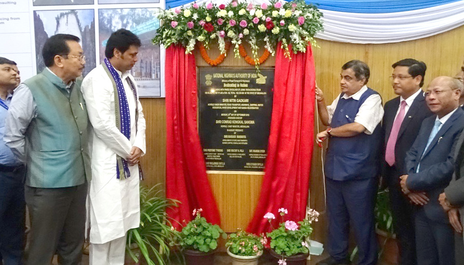 Nitin Gadkari inaugurates Jowai- Ratacherra road in Meghalaya