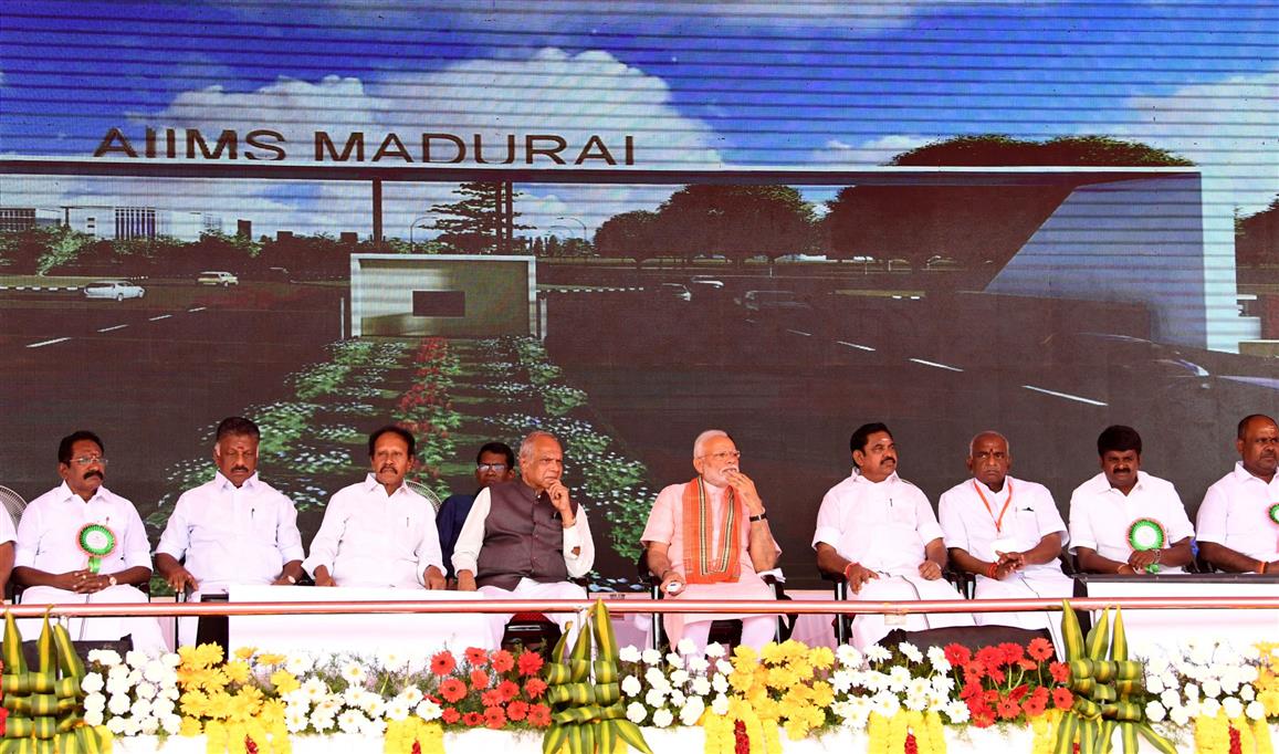 Narendra Modi lays foundation stone for AIIMS Medical College and Hospital at Madurai