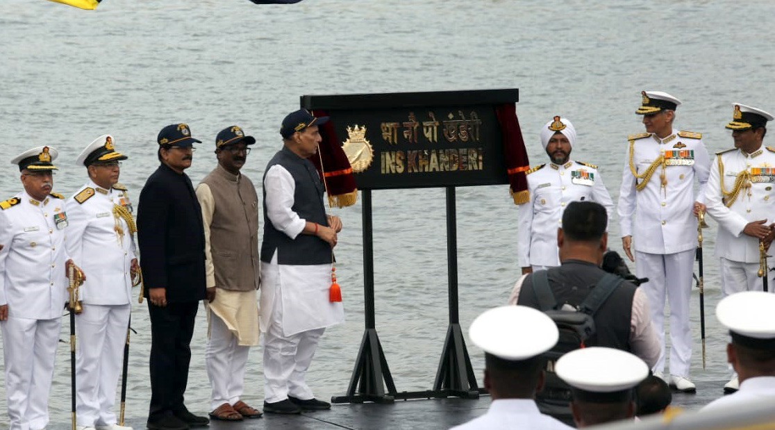 Rajnath Singh commissions indigenously built submarine INS Khanderi