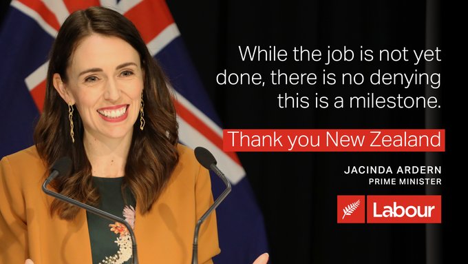 Joyful Prime Minister Ardern declares New Zealand coronavirus victory