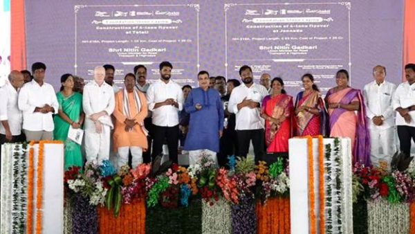 Nitin Gadkari lays foundation stones for national highway projects worth Rs 3000 crore in Andhra Pradesh