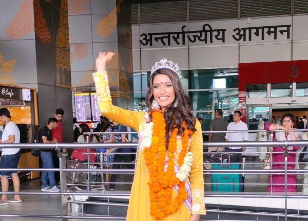 Femina Miss India 2023 -1st Runner-Up Shreya Poonja receives warm welcome at IGI airport
